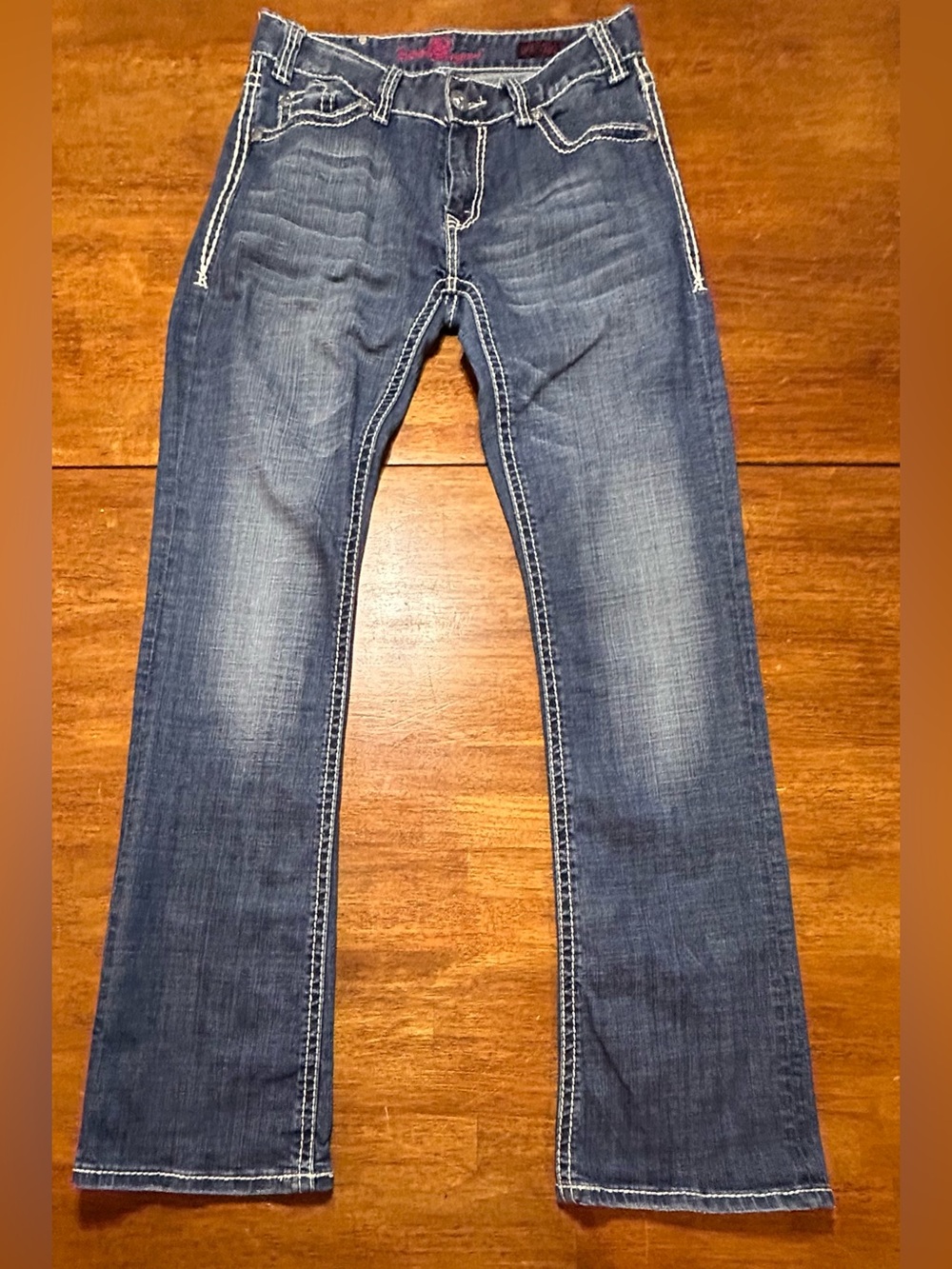 Rock & Roll Cowgirl Women’s Medium Blue Straight Jeans 29x34 (approx. sz 8)